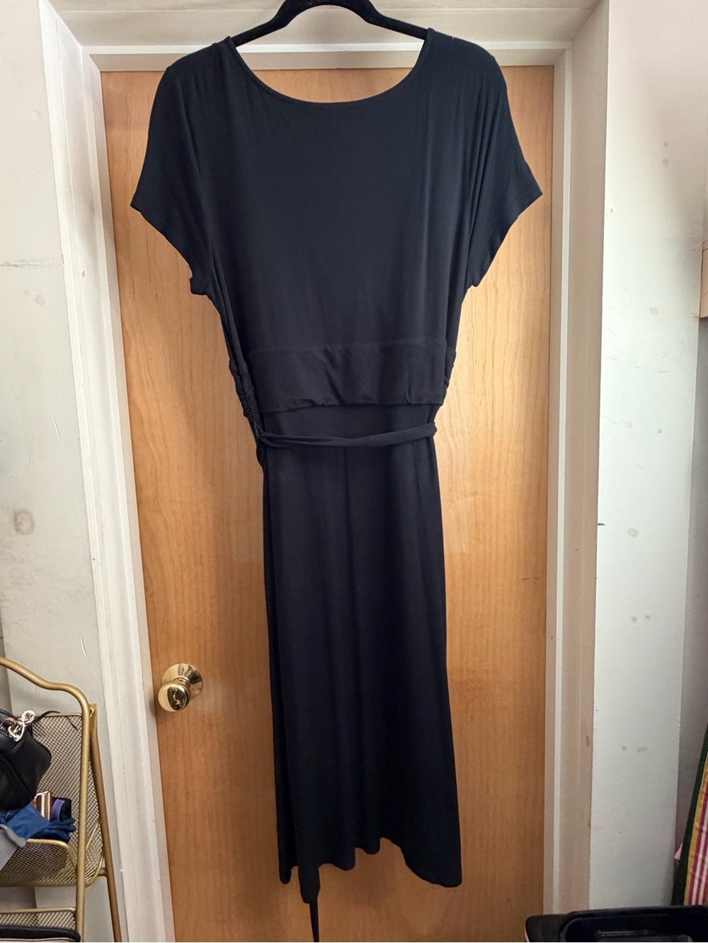 Talbots Women’s Black Short Sleeve Midi Dress with Belt. Size: Large - Picture 4 of 5